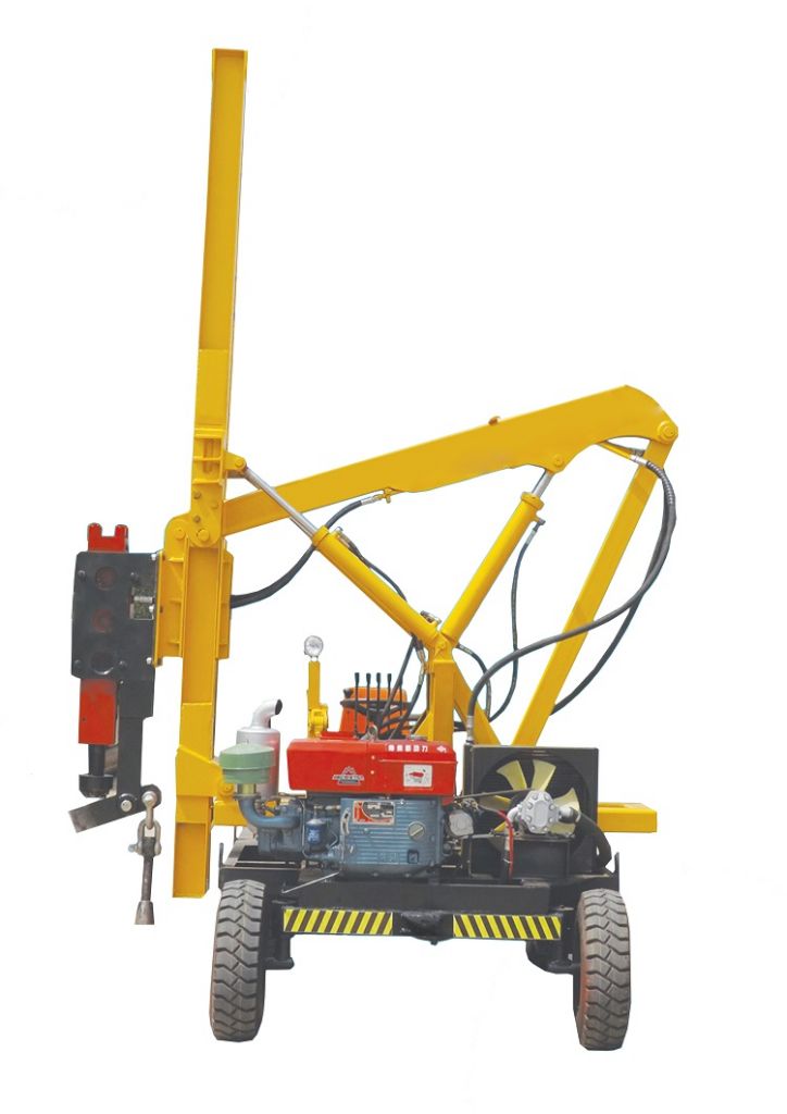 Extracting machine pile driver for ramming and pulling