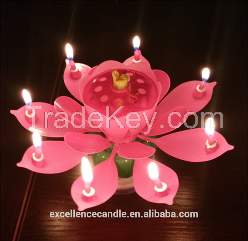 fireworks lotus music birthday candle