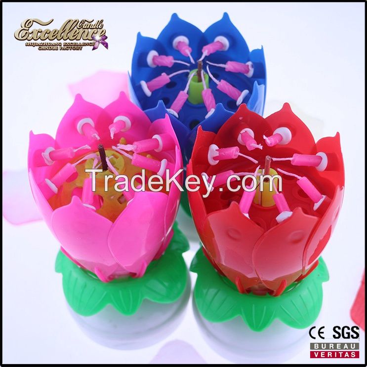 fireworks lotus music birthday candle