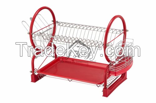 Space saver 2-Tier Iron Dish Rack System, Red Â  A perfect space-saver