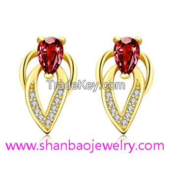 Gold Plated Costume Fashion Zircon Jewelry Earrings