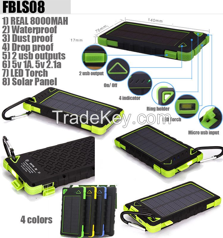 New 10000mah solar mobile phone charger