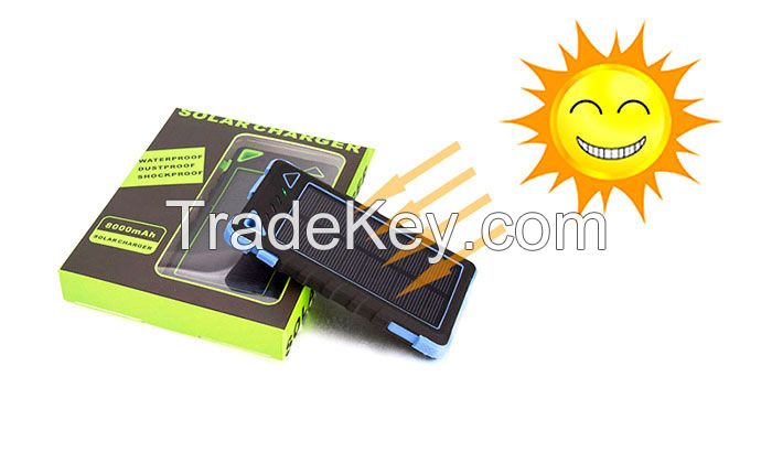 New 10000mah solar mobile phone charger