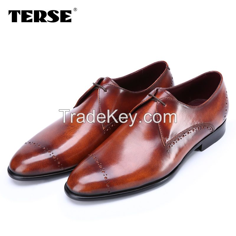 100% Handmade Genuine Leather Business Shoes Men Casual Flat Shose Leather Men Shoes Oxfords Shoes