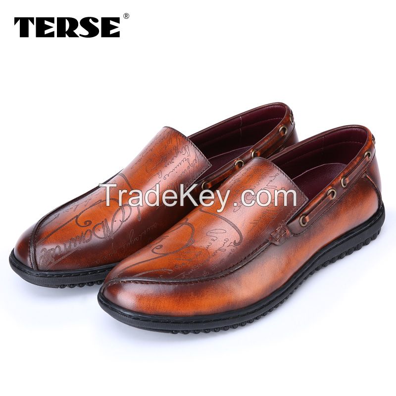 100% Handmade Genuine Leather Business Shoes Men Casual Flat Shose Leather Men Shoes Oxfords Shoes