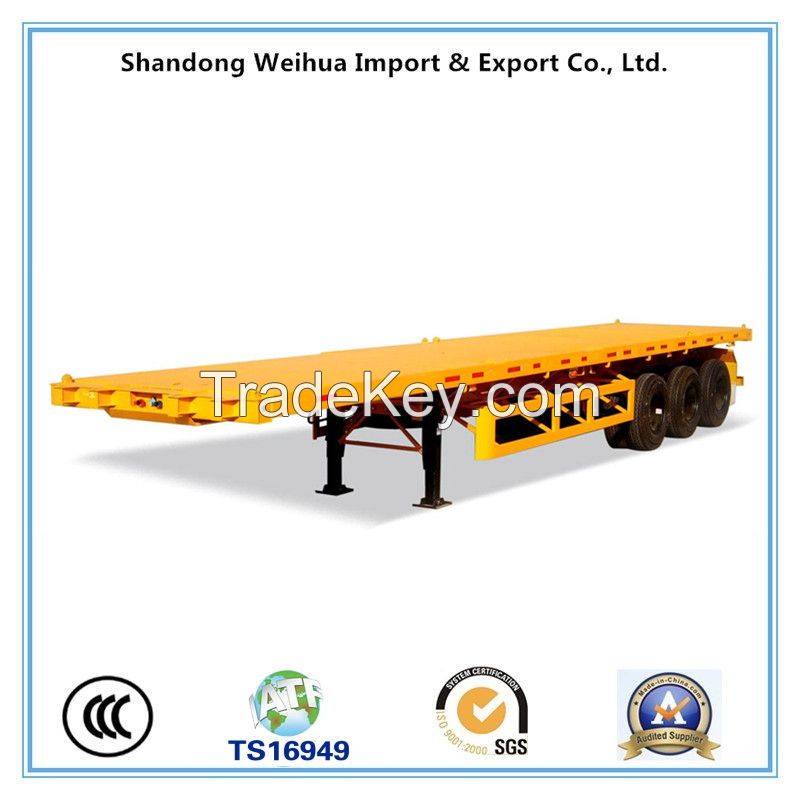 20ft /40ft container transport flatbed semi trailer with 3 Axles