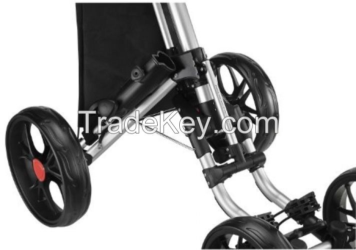 CaddyTek One-Click Folding 4 Wheel Version 3 Golf Push Cart