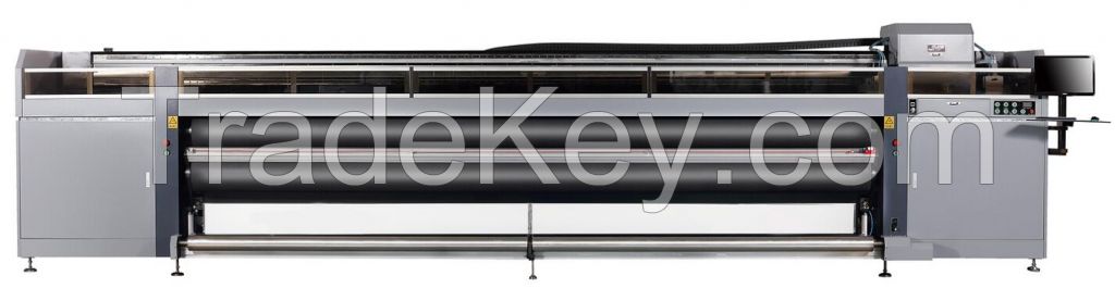 Wide-format high speed roll to roll UV inkjet printer