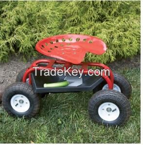 Steerable Rolling Workseat, End torturous kneeling, squatting, and stooping