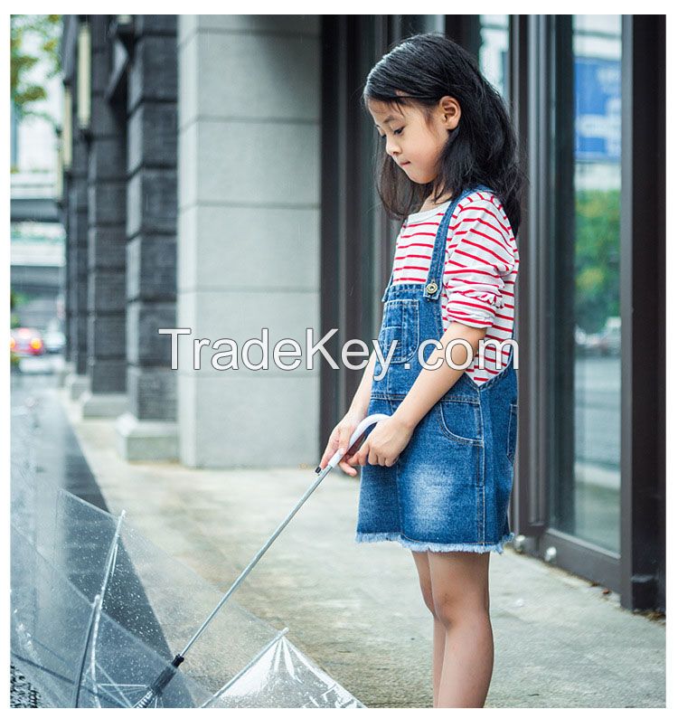 girls' strap denim skirt 