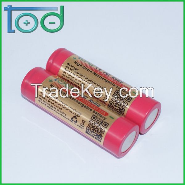 TOD IMR18650 3.7V3500mAh25A High Drain Rechargeable battery