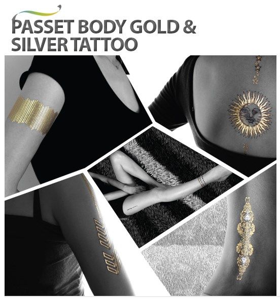 Passet Body Gold & Silver Tattoo Nail Sicker