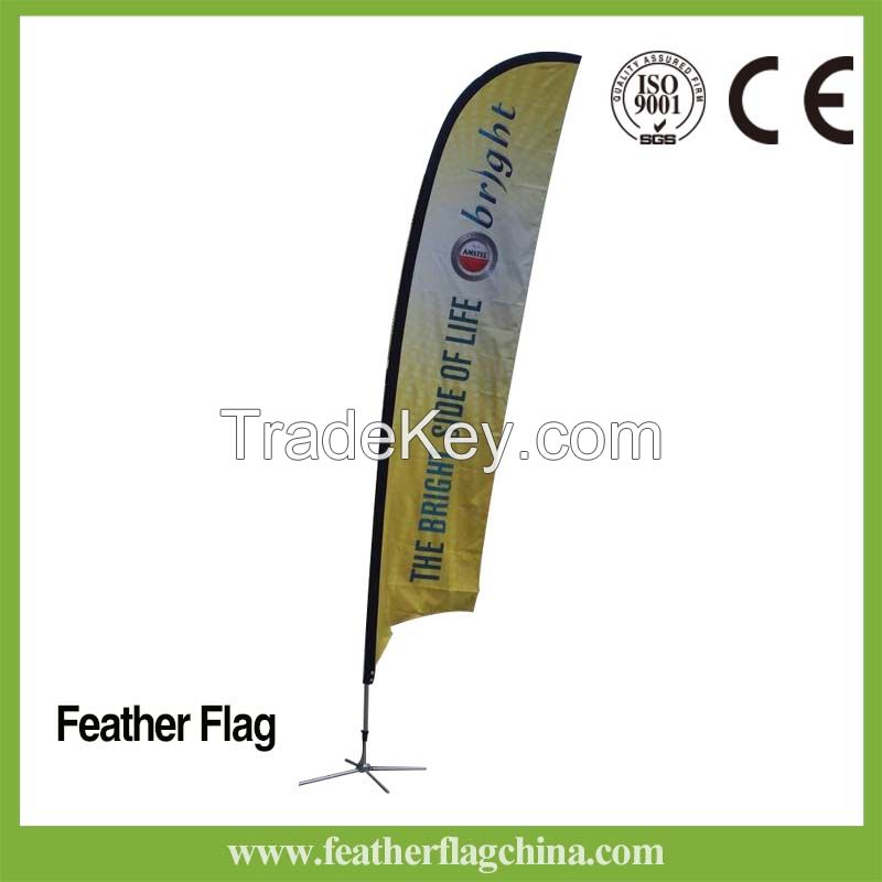 Outdoor Swooper Advertising Beach Flag with Spike or Cross Base