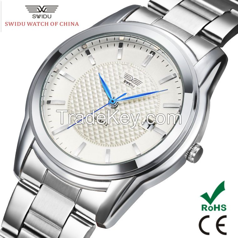 wholesale high quality white dial blue Roman numerals hand personalized quartz movement wrist watches 