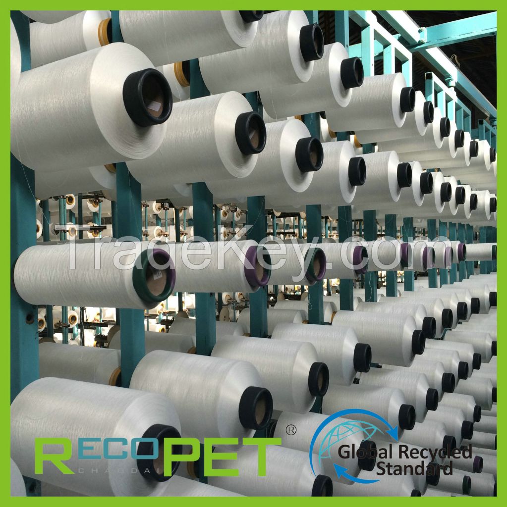 100% RPET DTY yarn of recycled polyester spun yarn made in china