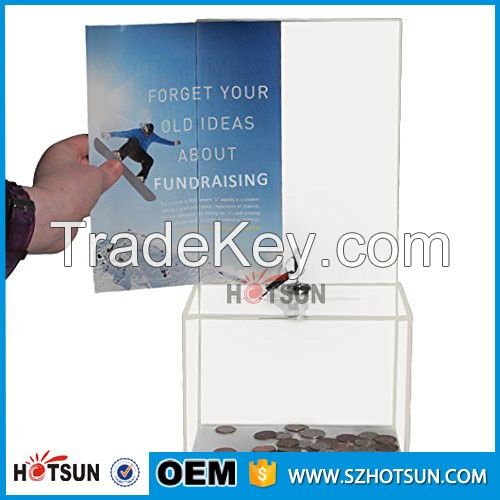 acrylic donation box with lock