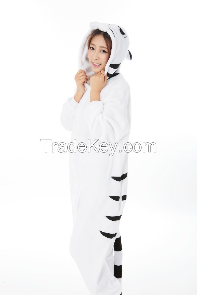 onesie adult white tiger