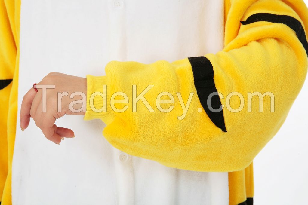 onesie adult yellow  tiger