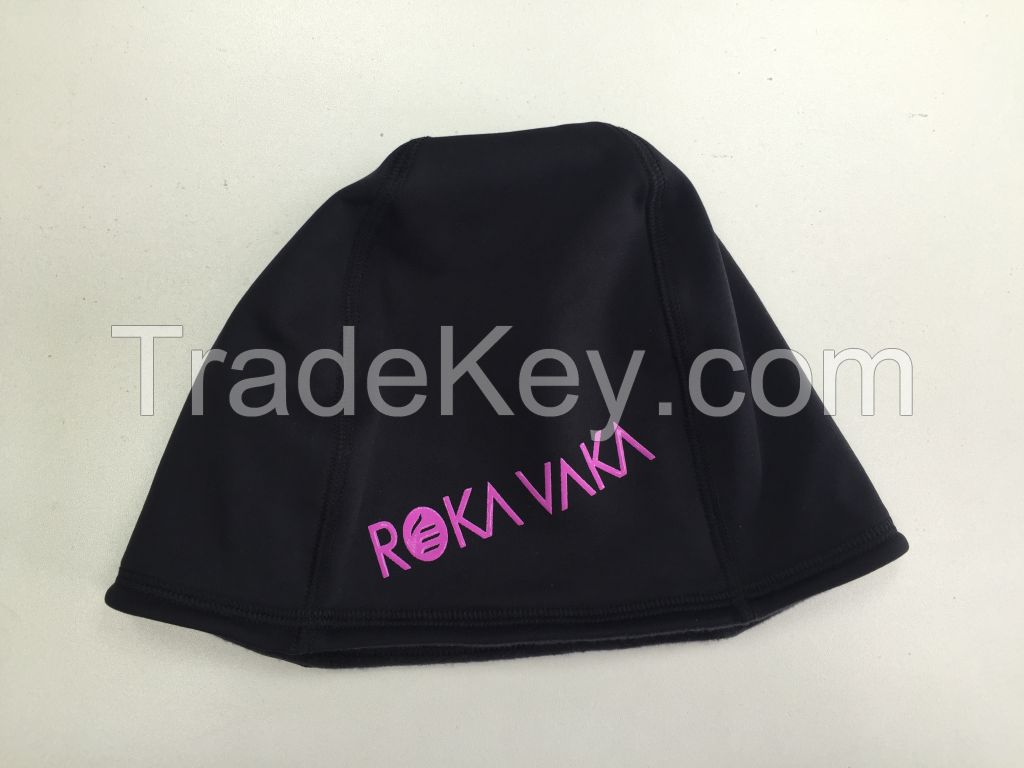 86% Nylon 14% spandex black mens hat , running sports cap