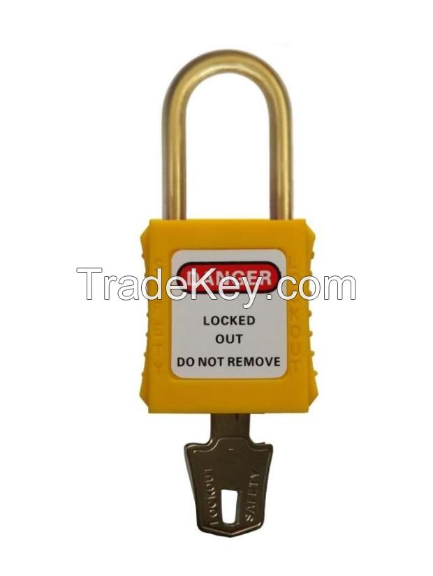 Histay electrical safety padlock lockout locks with brass shackle and nylon body master keyed