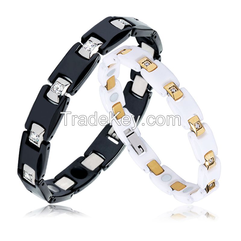 Hot sell Healthy Bio Germanium Ceramic Energy Magnetic Bracelet