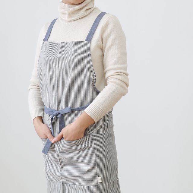 Urban Stripe Suspender Cross Back Apron