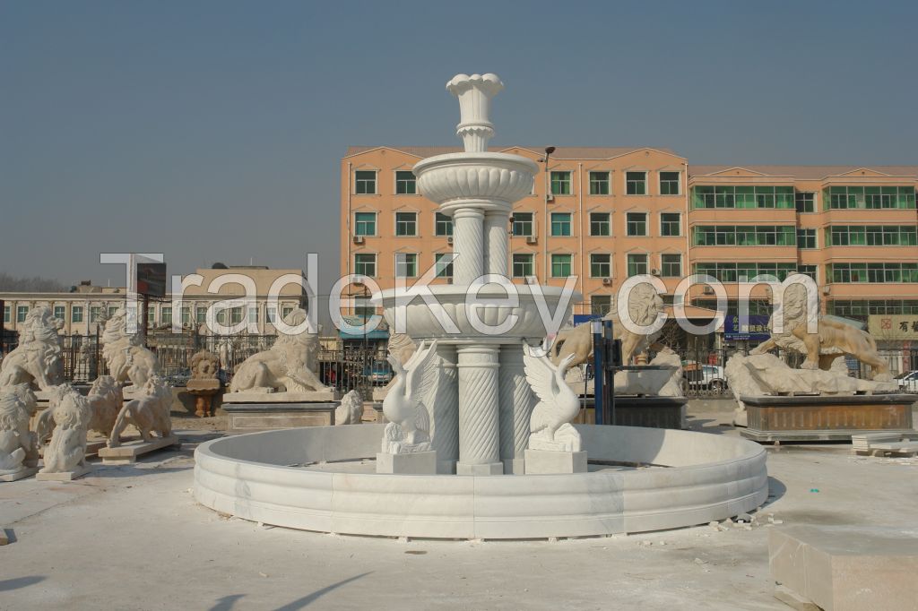 outdoor large marble water fountain