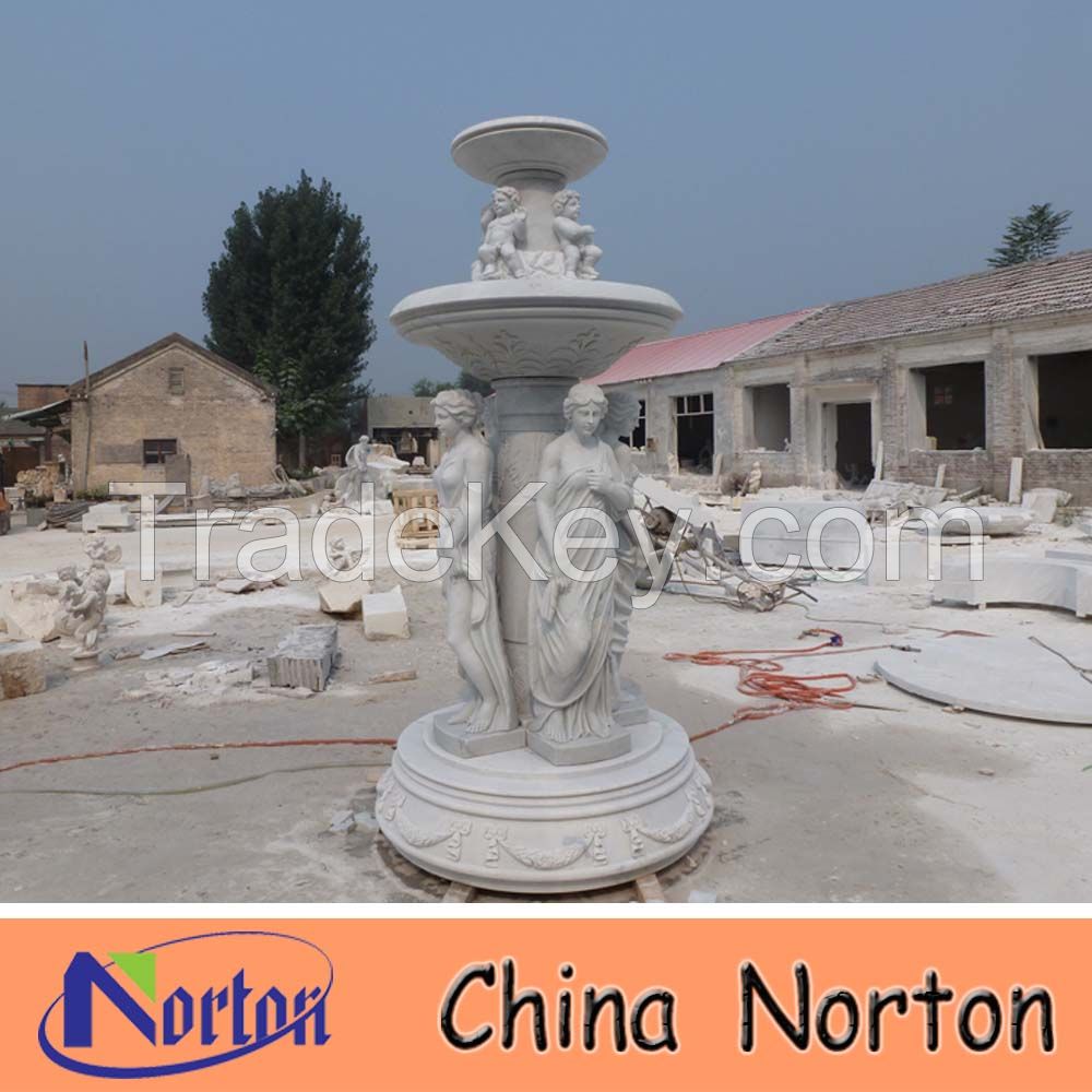 outdoor large marble water fountain