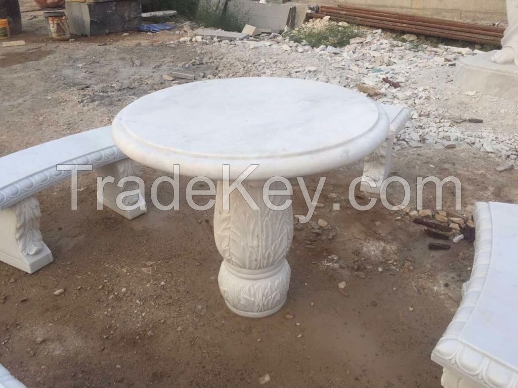 hand carved garden decorative stone bench