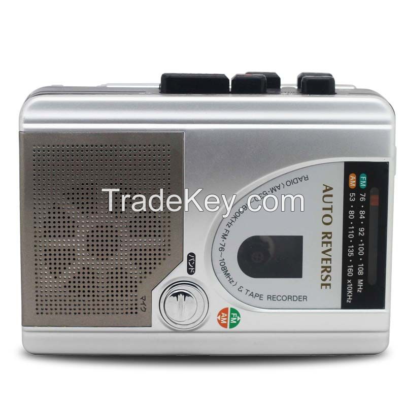  AM/FM dual band radio cassette  recorder connect to outside microphone