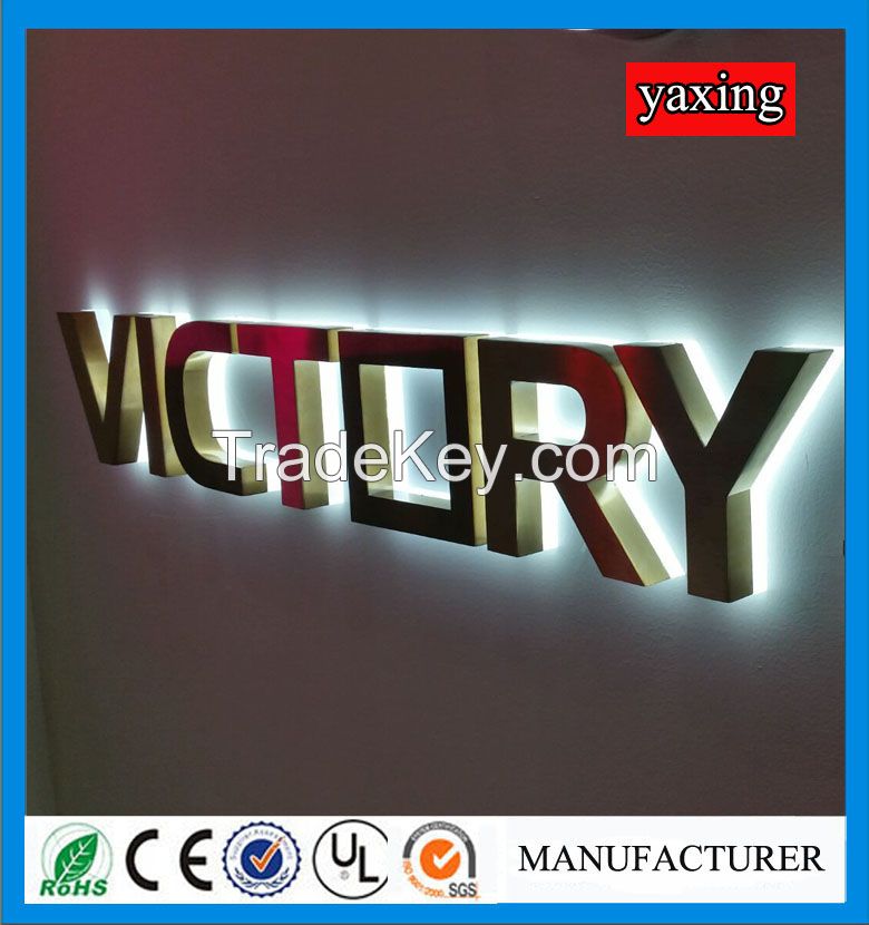 Metal backlit led letter