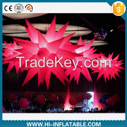 Hot sale led lighted inflatable star balloon for wedding decoration