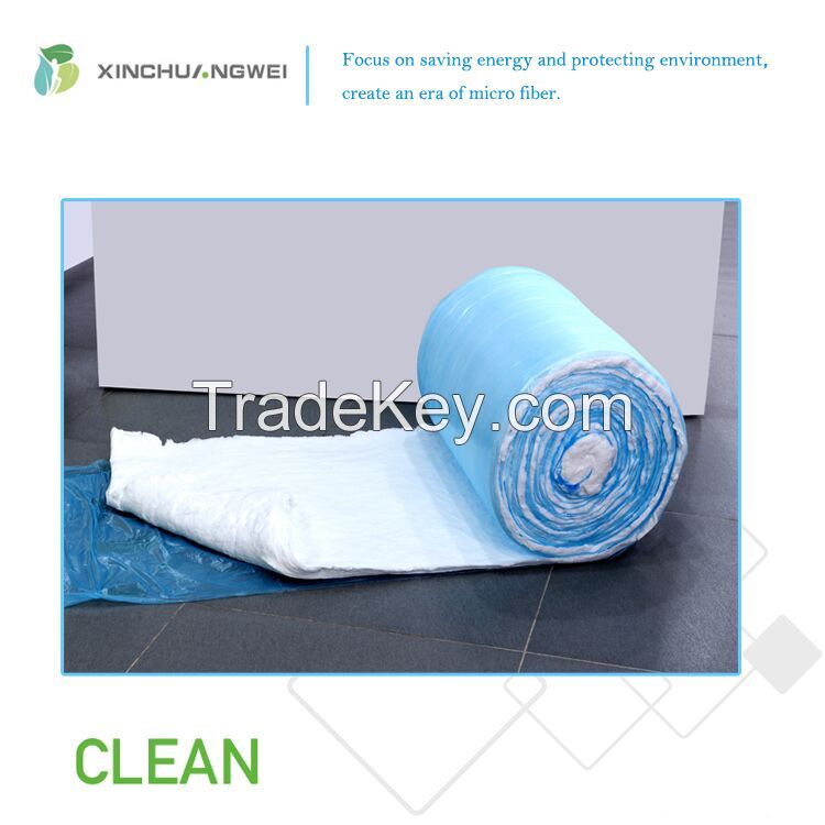 Environmental formaldehyde-free white glass wool blanket for heating insulation