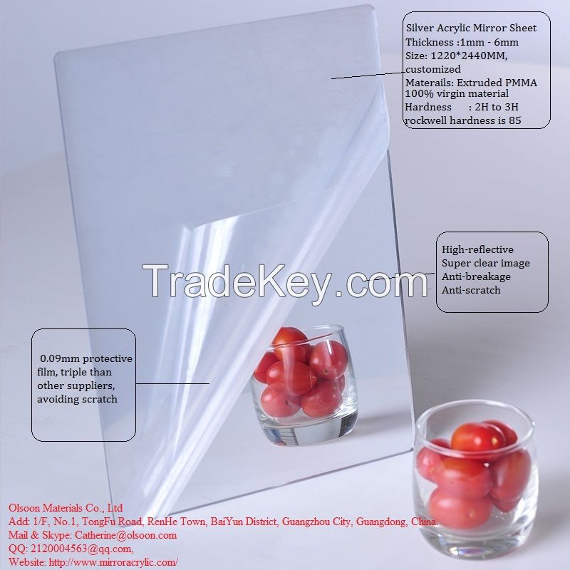  Acrylic Mirror Mirrored ACRYLIC PERSPEX PLEXIGLAS PLASTIC Sheet 