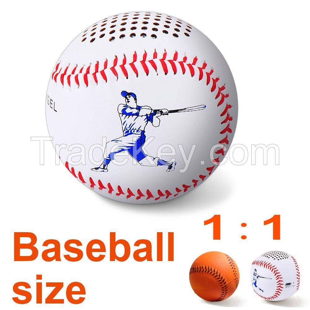 Bluetooth Speakers Sound Quality 10h Portable Baseball Outdoor Handsewn Leather Music Angel Wireless Bluetooth Speakers Hand-Free Call Mini Speaker 3.0 Tech