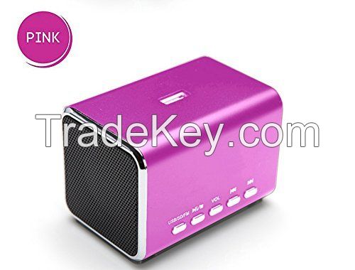 MD05B Sports Active Portable PC Mini Speaker Loudspeaker FM radio Computer Speakers TF Card/USB Flash MP4 Speaker Black