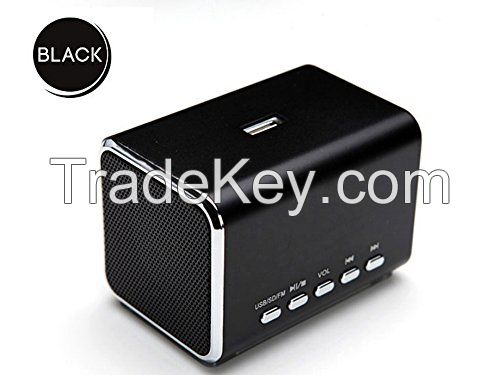 MD05B Sports Active Portable PC Mini Speaker Loudspeaker FM radio Computer Speakers TF Card/USB Flash MP4 Speaker Black