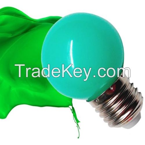 CE ROHS e27 christmas 1w plastic colorful led bulb g45