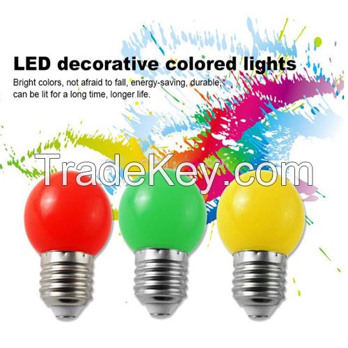 CE ROHS e27 christmas 1w plastic colorful led bulb g45