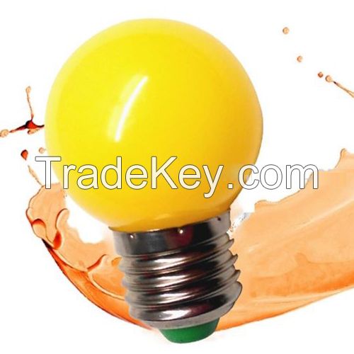 CE ROHS e27 christmas 1w plastic colorful led bulb g45