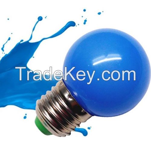 CE ROHS e27 christmas 1w plastic colorful led bulb g45