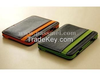 genuine cowhide leather wallet,hot selling wallet two fold magic wallet , wallet as seen on tv 