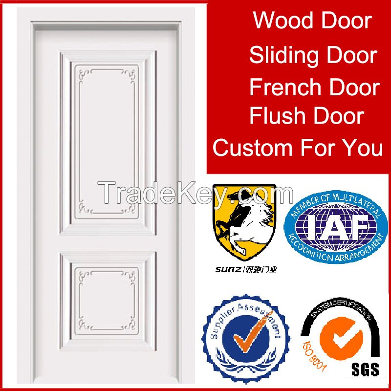 Interior Solid wood door white painting Wood door