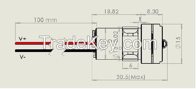 Green rotary laser head module CMV50G532RO