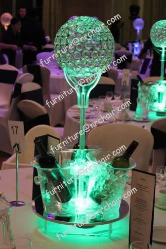 led centerpiece ice bucket with crystal globe