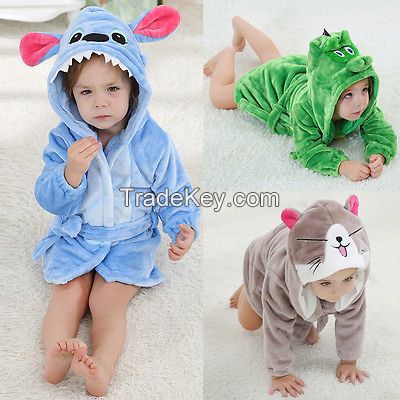 Organic Bamboo Fiber Shark Baby Gown Wrap Hooded Bath Robe