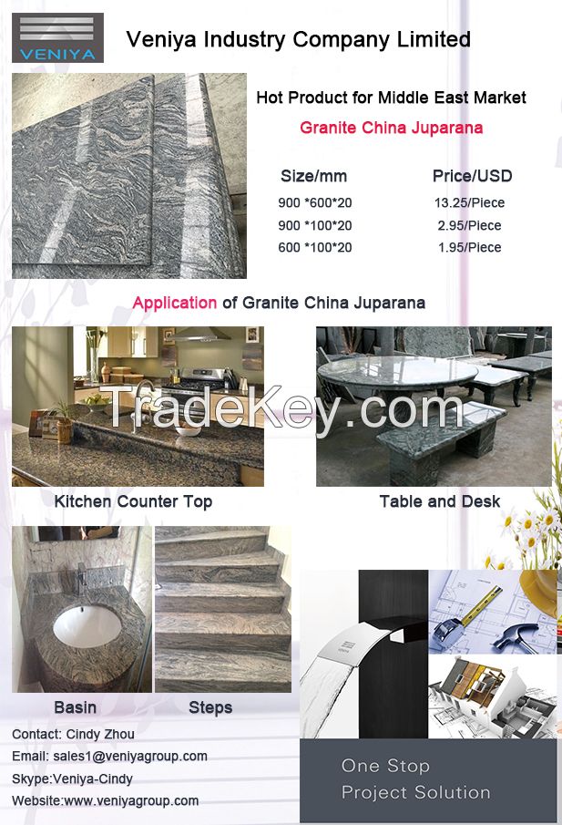  Hot Product for Middle East Market Granite China Juparana- Vanity Top and Door Sill 