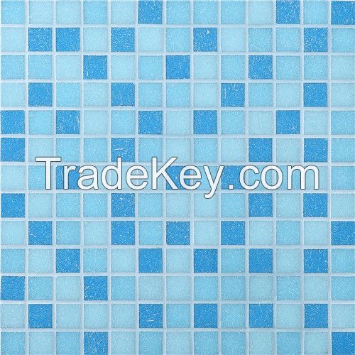 blue glass mosaic for swimming pool