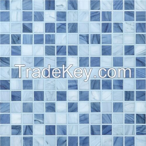 blue glass mosaic for swimming pool