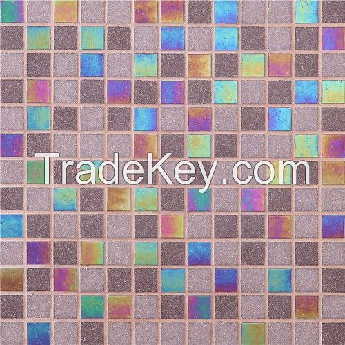 latest design glass mosaic tile grey mirror